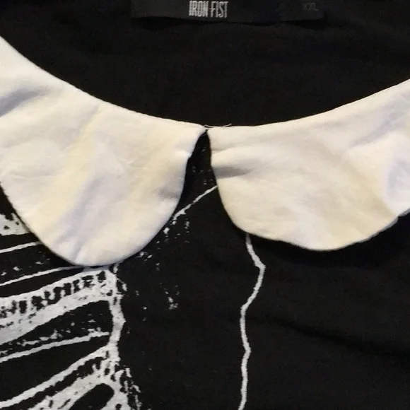 GOTH Skeleton Peter Pan collar tee - Picture 5 of 6